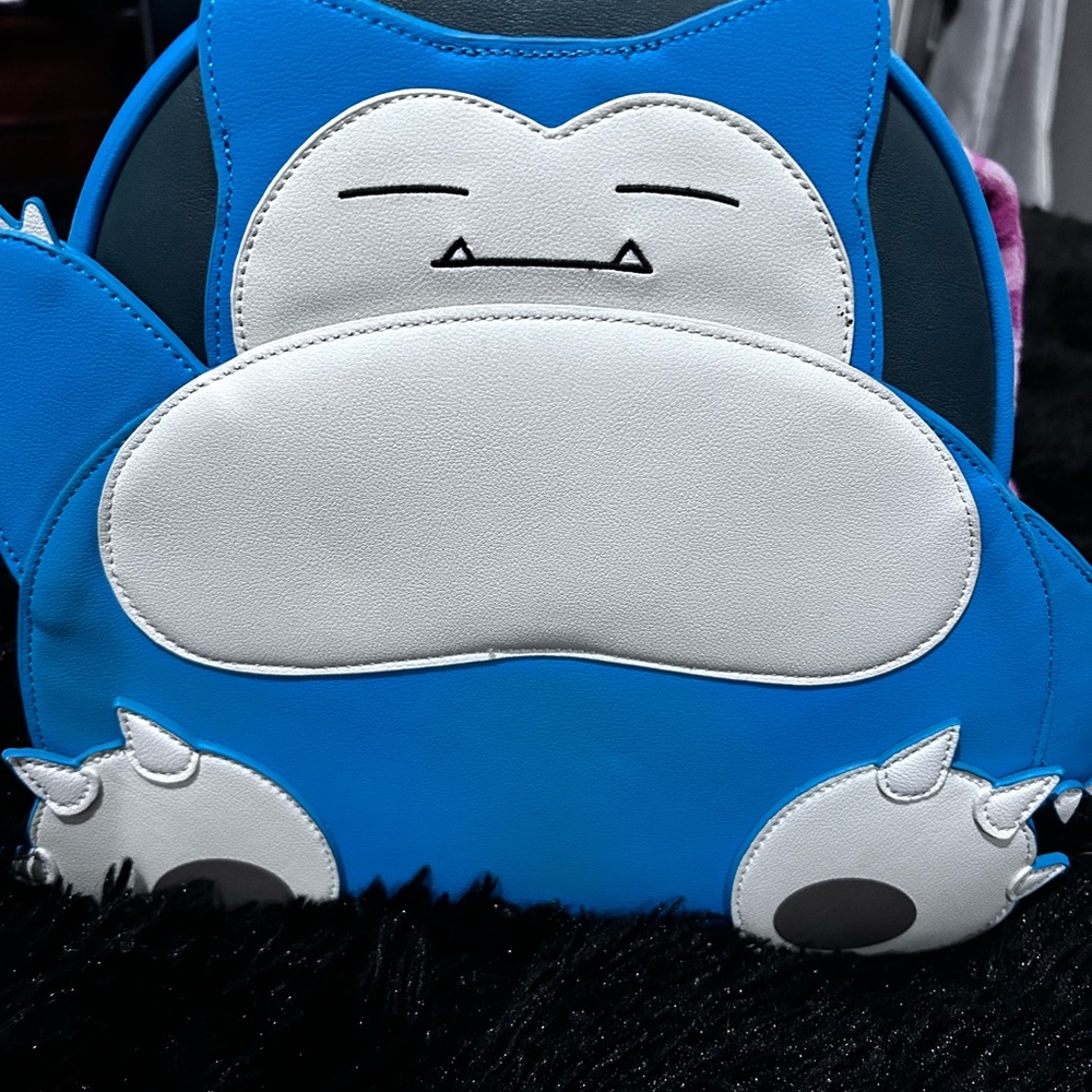 Blue and White Kids Backpack Loungefly hard tag SNORLOX